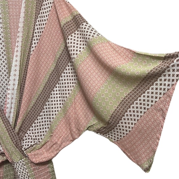 Dress Up, Wrapped, Elastic Waist, Dolman Sleeves Top, Multi, Medium - Picture 3 of 6